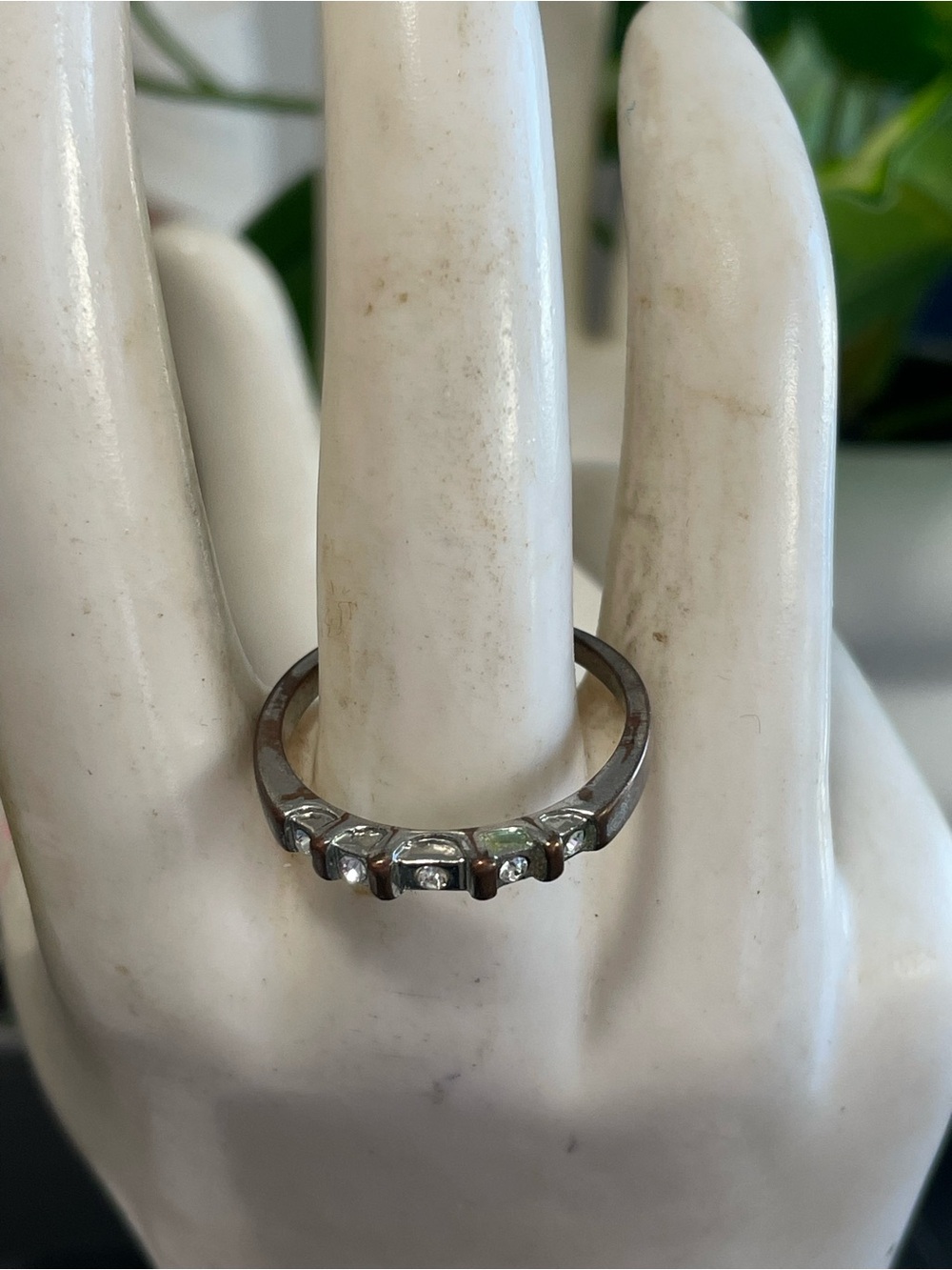 Silver White Accent Half-ETernity Ring